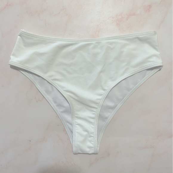 White High Waist Bikini Bottoms - Picture 3 of 7